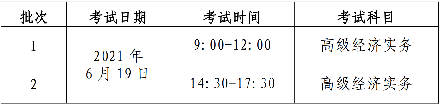 北京高级经济师考试安排