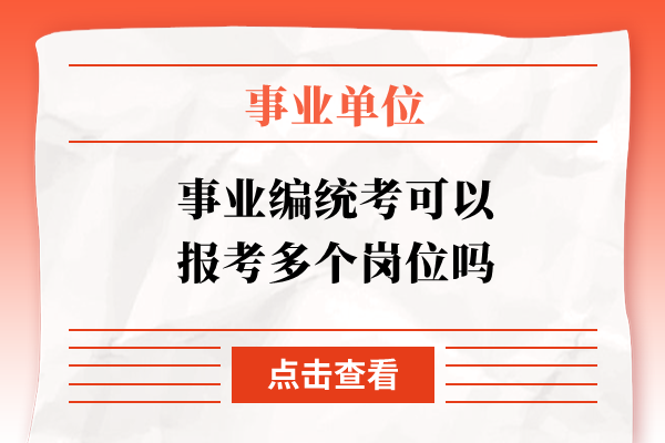 事业编统考可以报考多个岗位吗