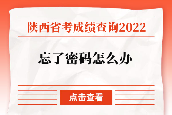 陕西省考成绩查询2022忘了密码怎么办