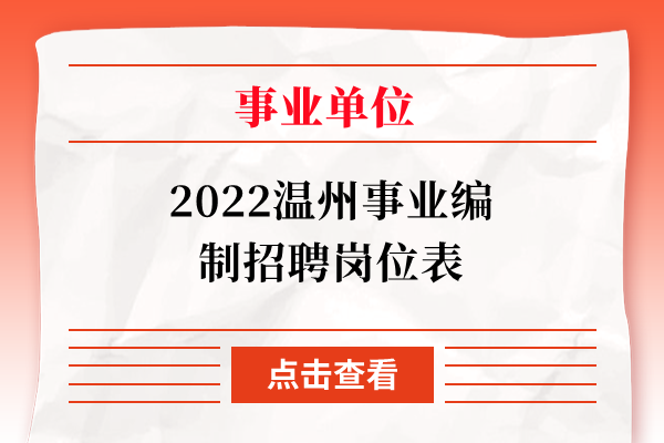 2022温州事业编制招聘岗位表