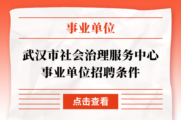 武汉市社会治理服务中心事业单位招聘条件