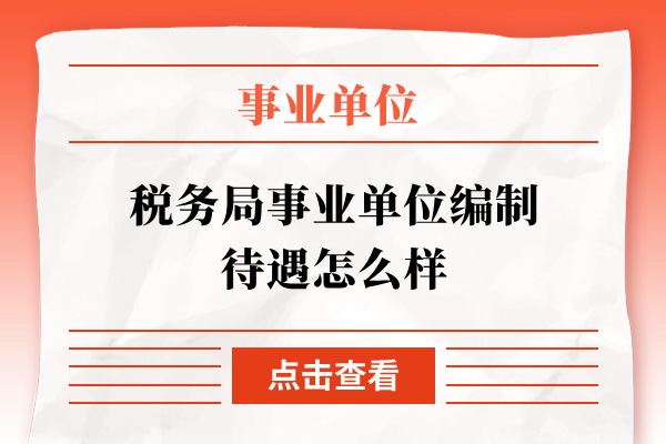 税务局事业单位编制待遇怎么样