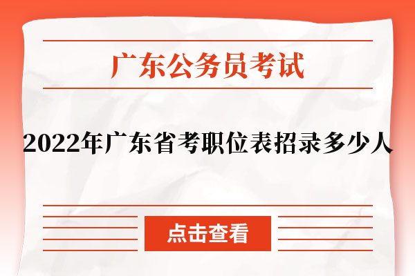 2022年广东省考职位表招录多少人