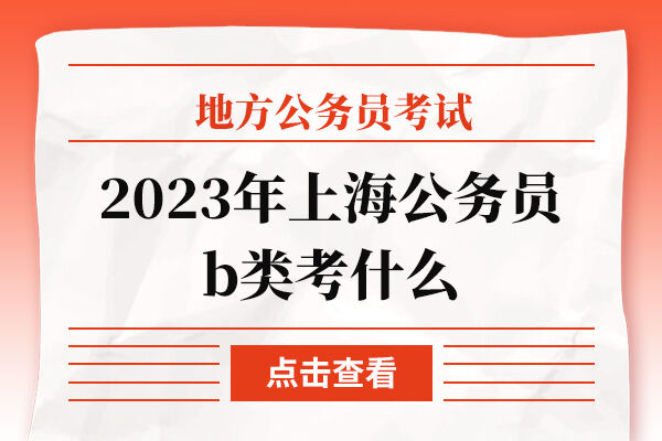 2023年上海公务员b类考什么