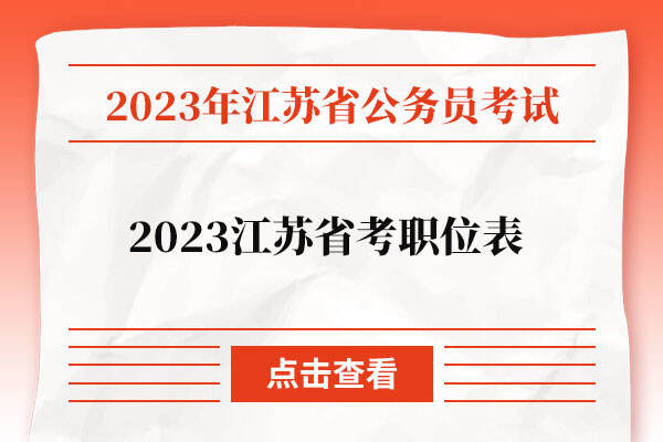 2023江苏省考职位表
